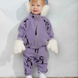 Penguin aop fleece jacket - Purple