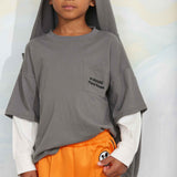 M.Rodini field notes emb ls tee - Grey