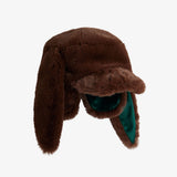 Rabbit ear faux fur cap - Brown