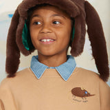 Rabbit ear faux fur cap - Brown