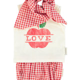 baby bloomers - red & ecru checkered