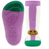 Antislipsokken | Stripes/smile - Dkl orchidee