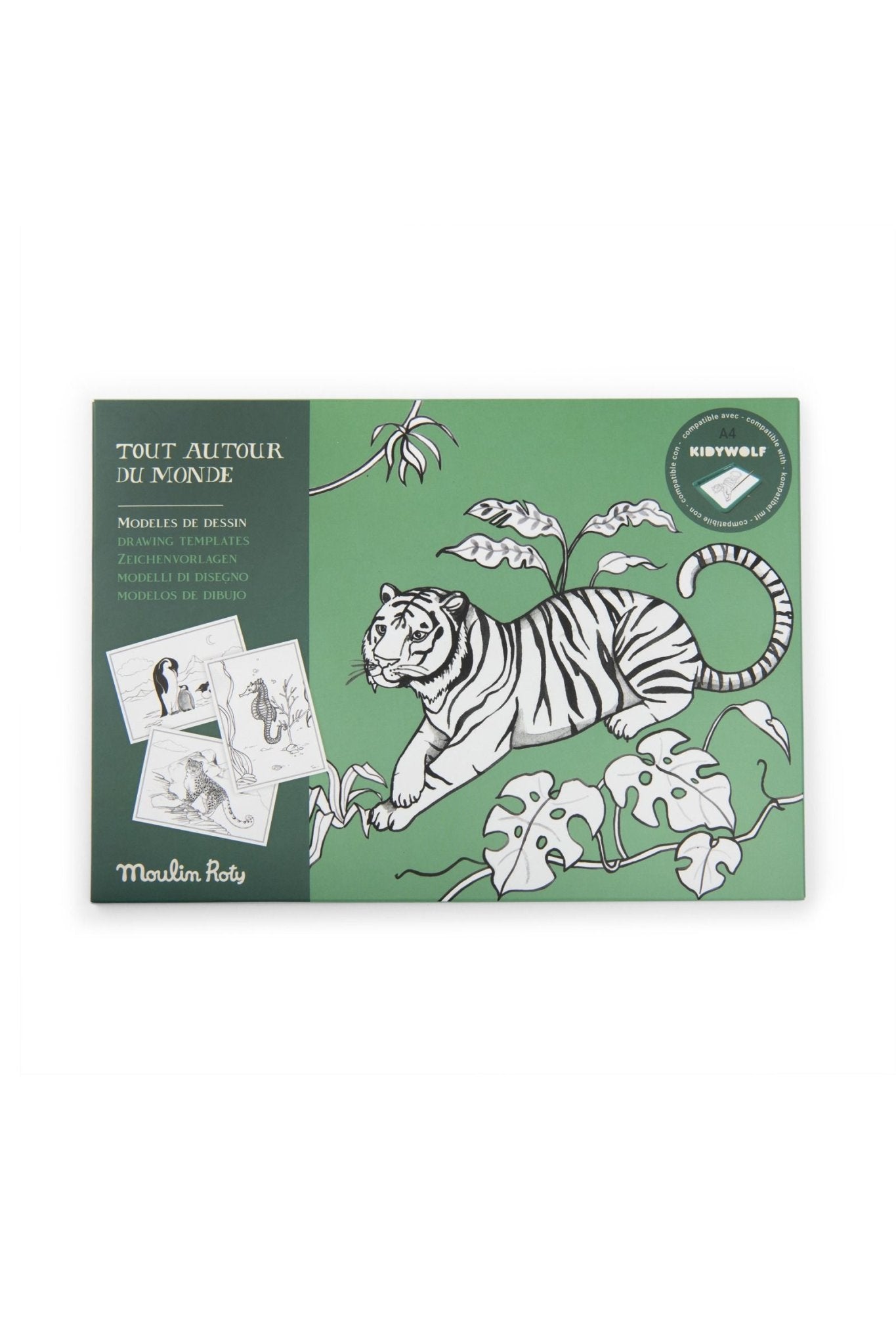 24 tekenmodellen Kidywolf - Tout autour du monde van Moulin Roty | Kids Conceptstore Le Fanfare