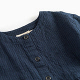 Dagmara Scallop - Chambray - Dark Blue Stripe