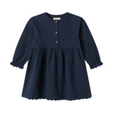 Dagmara Scallop - Chambray - Dark Blue Stripe