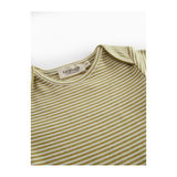 Ben SS - Modal Fine Rib - Olive Stripe