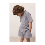Tage - Cotton Linen - Marine Check
