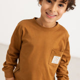 Tad LS | Cotton Jersey - Deep Caramel