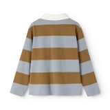 Tad Polo LS | Cotton Jersey - Monsoon Blue Stripe