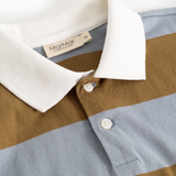 Tad Polo LS | Cotton Jersey - Monsoon Blue Stripe