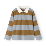 Tad Polo LS | Cotton Jersey - Monsoon Blue Stripe