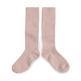 La Haute - Ribbed Knee-high Socks - Vieux Rose