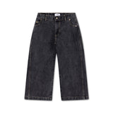 Wide leg denim pants - Slate grey