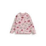 Printed rib LS T-shirt - Rose