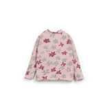 Printed rib LS T-shirt - Rose