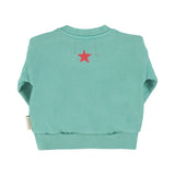 sweatshirt - turquoise w/ "peace" print