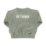 sweatshirt - washed green w/ "best friend" print