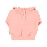 sweatshirt w/ collar - light pink w/ strawberry print