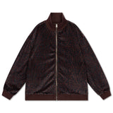 Zip up sweater - Chocolate leopard