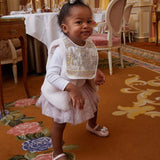 Satin bib - Carousel Pink