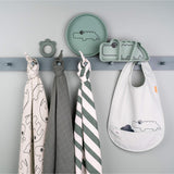 Burp cloth GOTS 3-pack deer friends Green