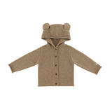 Brittan Merino Wool Cardigan - Bear - Milk Chocolate Melange