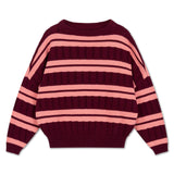 Knit slouchy sweater - Mulberry flamingo ajour