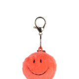 Smiley Keychain ECO Fuzzy - Bright Coral