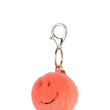 Smiley Keychain ECO Fuzzy - Bright Coral
