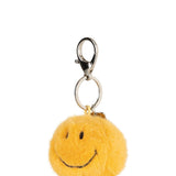 Smiley Keychain ECO Fuzzy - Yellow