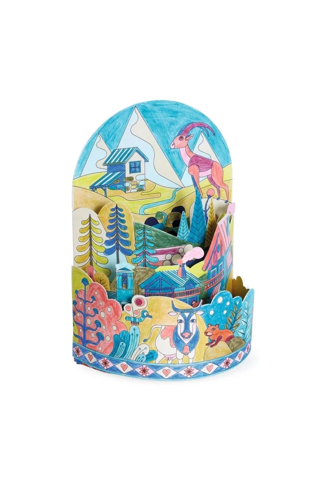 3D colouring - On top… of the world van Djeco | Kids Conceptstore Le Fanfare