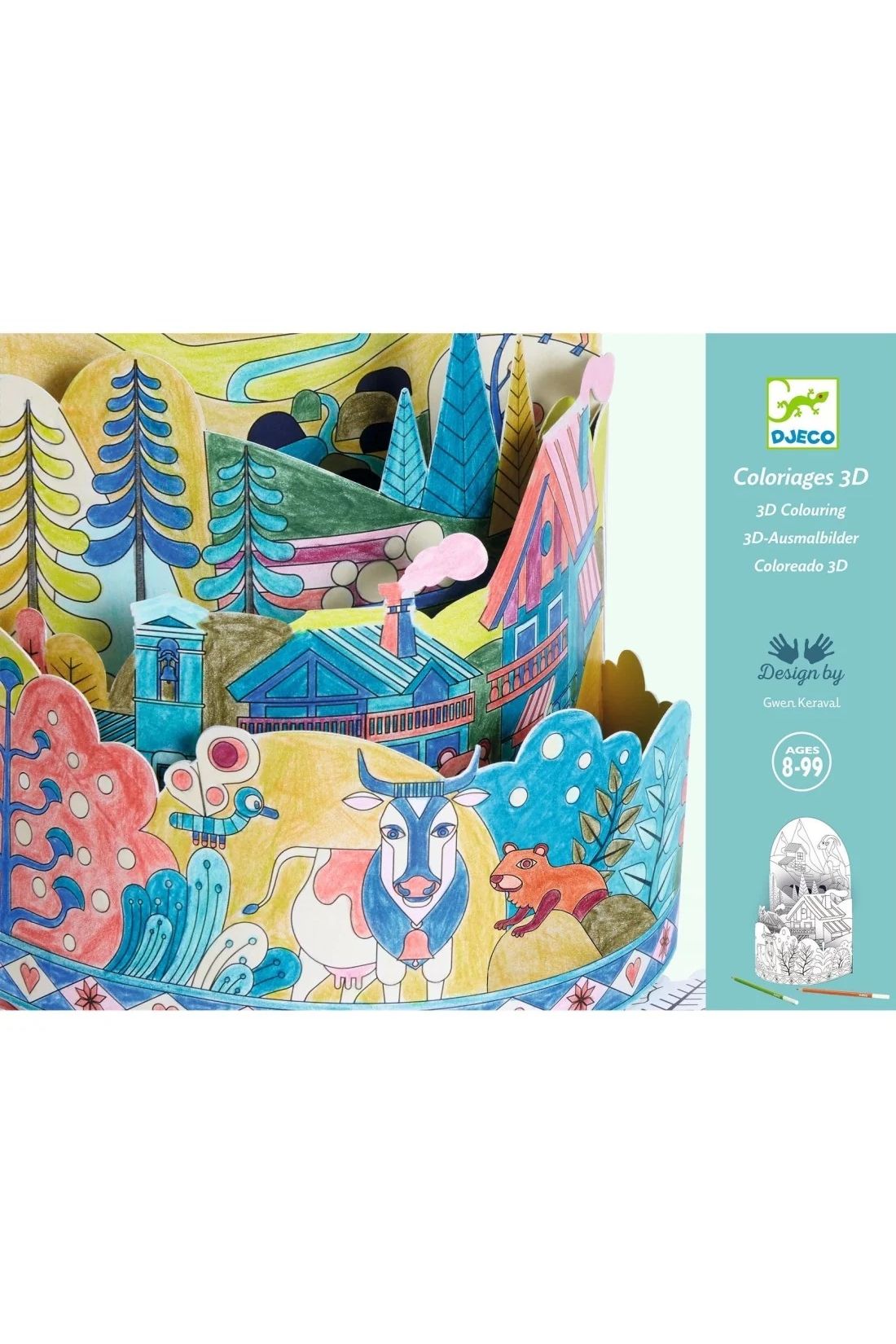 3D colouring - On top… of the world van Djeco | Kids Conceptstore Le Fanfare