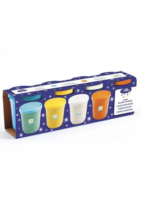 4 Potjes Boetseerklei - Glitter van Djeco | Kids Conceptstore Le Fanfare