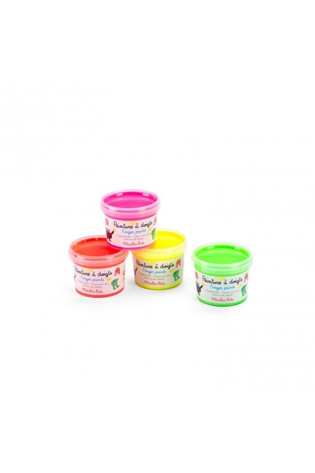 4 potjes fluorescerende vingerverf - Les Schmouks van Moulin Roty | Kids Conceptstore Le Fanfare
