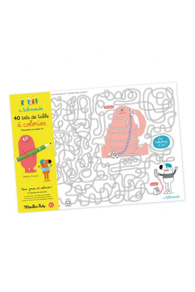 40 in te kleuren placemats - Les Schmouks van Moulin Roty | Kids Conceptstore Le Fanfare