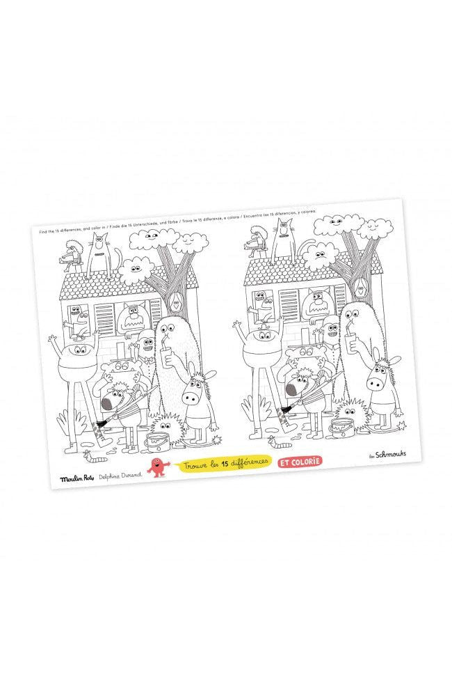40 in te kleuren placemats - Les Schmouks van Moulin Roty | Kids Conceptstore Le Fanfare