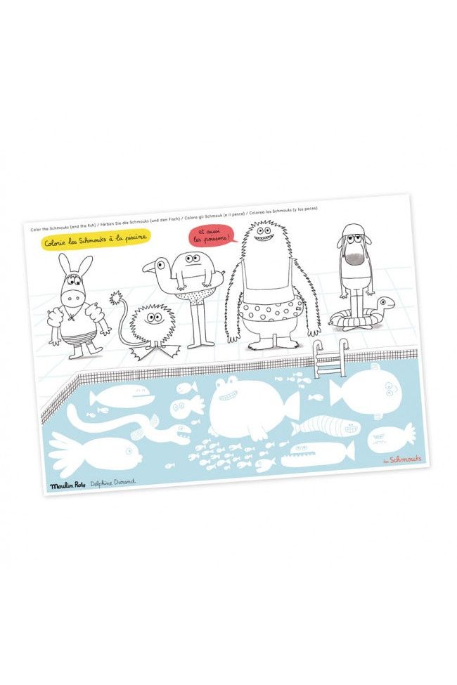 40 in te kleuren placemats - Les Schmouks van Moulin Roty | Kids Conceptstore Le Fanfare