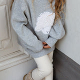 Denn Merino Wool Sweater - Lammy - Soft Grey Melange