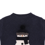 Denn Merino Wool Sweater - Snowman - Blue Marine Melange