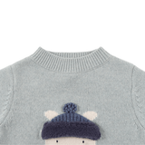 Denn Merino Wool Sweater | Polar Bear - Cloud Blue Melange