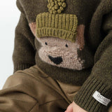 Denn Merino Wool Sweater | Terrier - Dark Olive