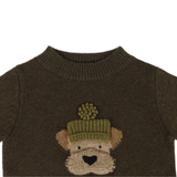 Denn Merino Wool Sweater | Terrier - Dark Olive