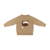 Denn Merino Wool Sweater | Christmas Bear - Latte Melange