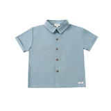 Qrammie Shirt Steel Blue Striped