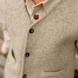 Maurtis Merino Wool Gilet - Light Grey Melange
