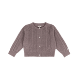 Danik Merino Wool Cardigan - Dark Taupe Melange