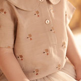 Nesa Blouse - Hummingbirds - Soft Taupe