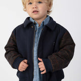 Alaric Bomber Jacket - Navy Blue