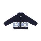 Kwinten Merino Wool Cardigan | Polar Bears - Navy Blue