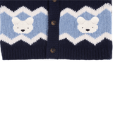 Kwinten Merino Wool Cardigan | Polar Bears - Navy Blue